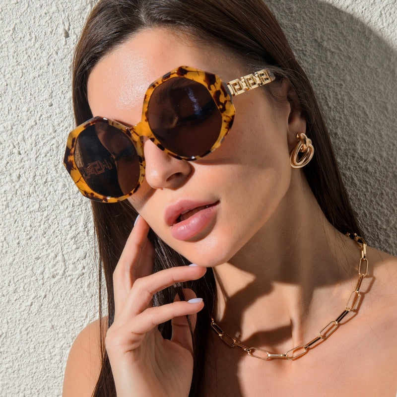 Fashion Big Frame Polygonal Ladies Sunglasses Retro Street Shooting Sunglasses Trend Men and Women New Sunglasses