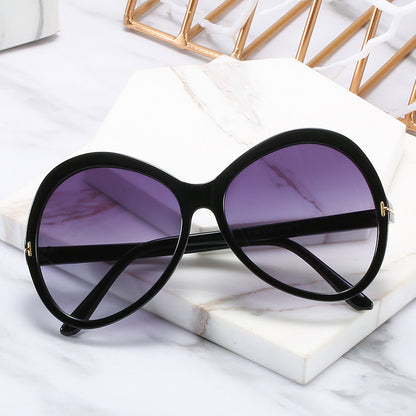 New Personality Sunglasses Fashion Big Frame Toad Glasses Trendy T-Shaped Sunglasses Women