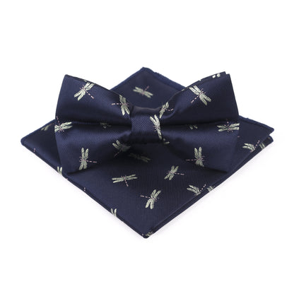 Men's Bow Tie With Flowers Gentleman's Formal Floral Vintage Jacquard Bow Tie Set