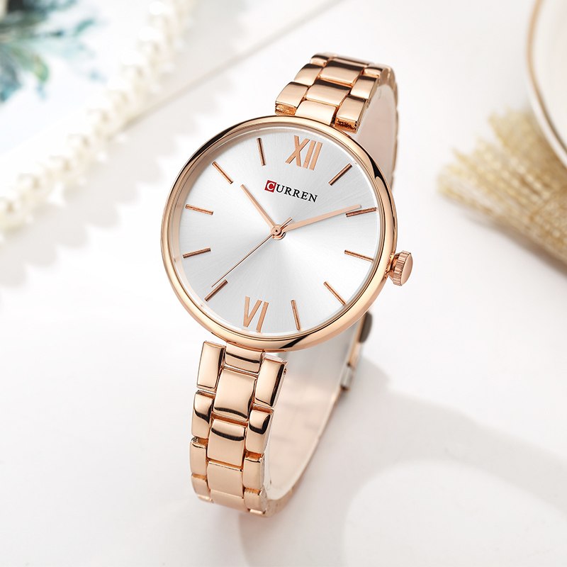 CURREN Women Watch Quartz Female clock Casual Fashion Stainless Steel Strap Watch