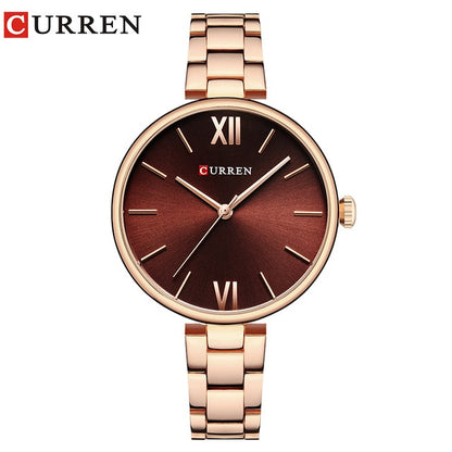 CURREN Women Watch Quartz Female clock Casual Fashion Stainless Steel Strap Watch