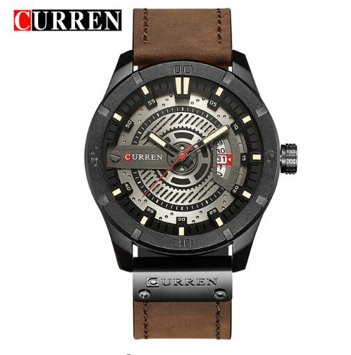 CURREN watch men Leather Quartz Wrist Watches