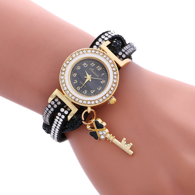 Women Padlock Diamond Bracelet Wrist Watch