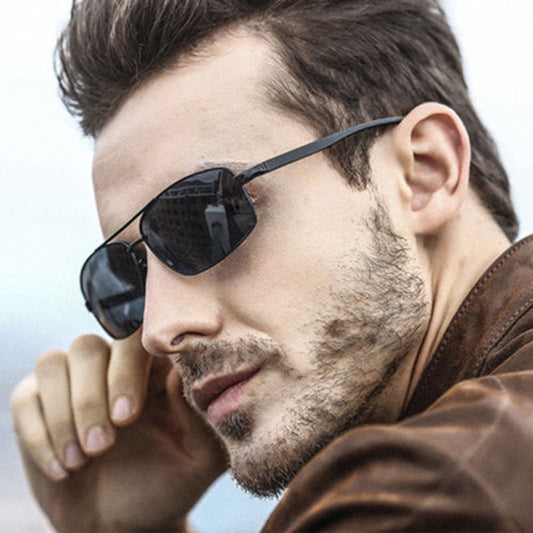 Classic Retro Mens Polarized Sunglasses Men Rectangle Sun Glasses Aluminum Frame Sunglasses Men UV400