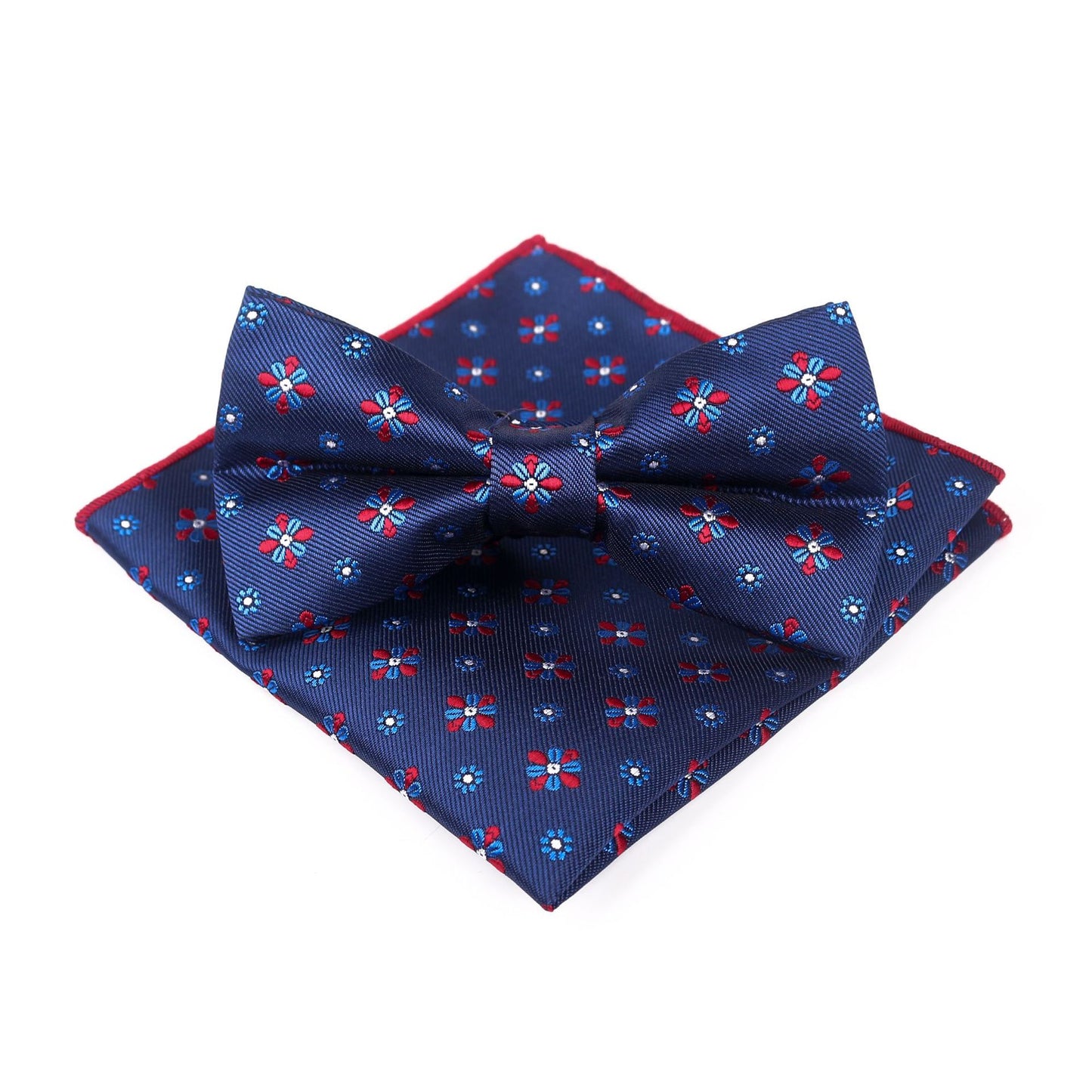 Men's Bow Tie With Flowers Gentleman's Formal Floral Vintage Jacquard Bow Tie Set