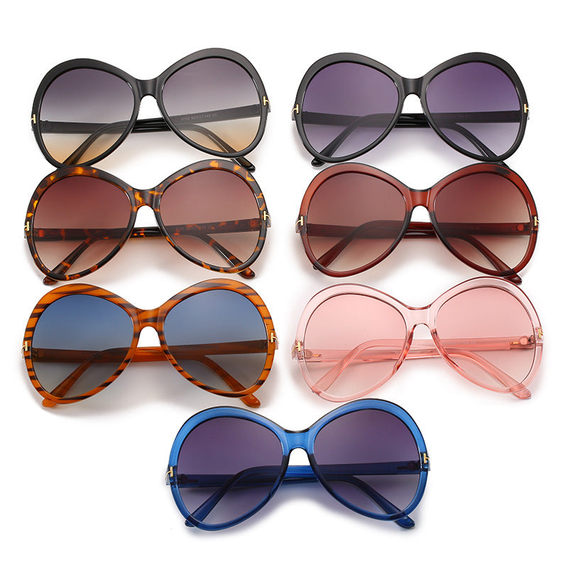 New Personality Sunglasses Fashion Big Frame Toad Glasses Trendy T-Shaped Sunglasses Women