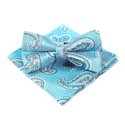 Men's Bow Tie With Flowers Gentleman's Formal Floral Vintage Jacquard Bow Tie Set