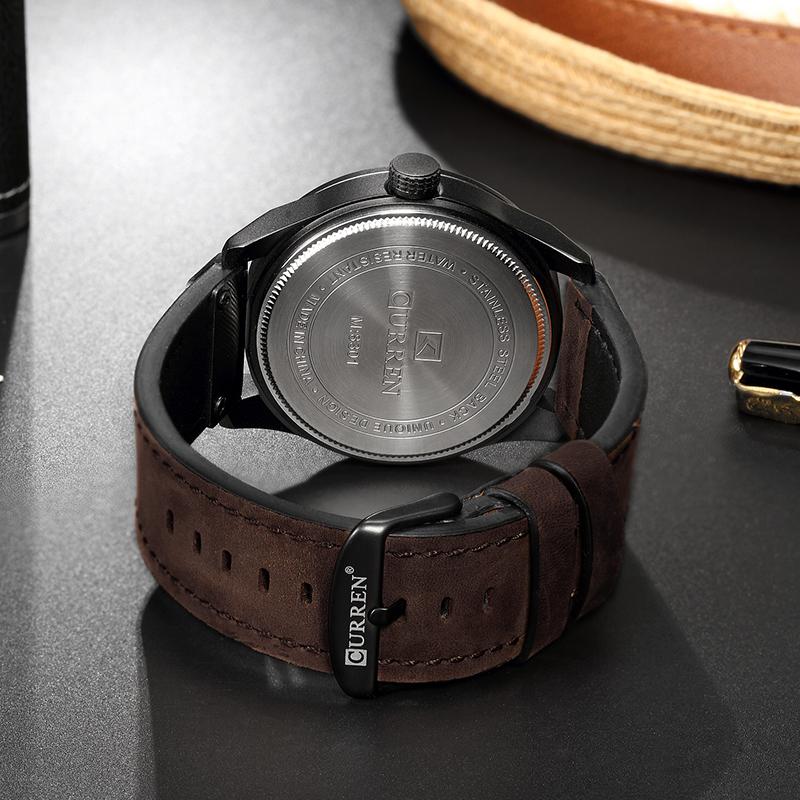 CURREN watch men Leather Quartz Wrist Watches