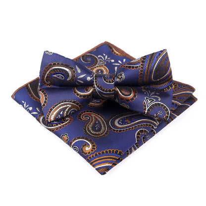 Men's Bow Tie With Flowers Gentleman's Formal Floral Vintage Jacquard Bow Tie Set