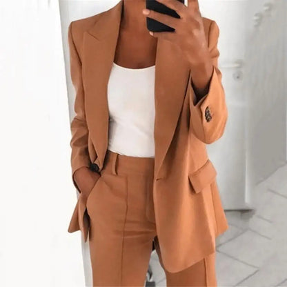 Solid Color Blazer Long Sleeve