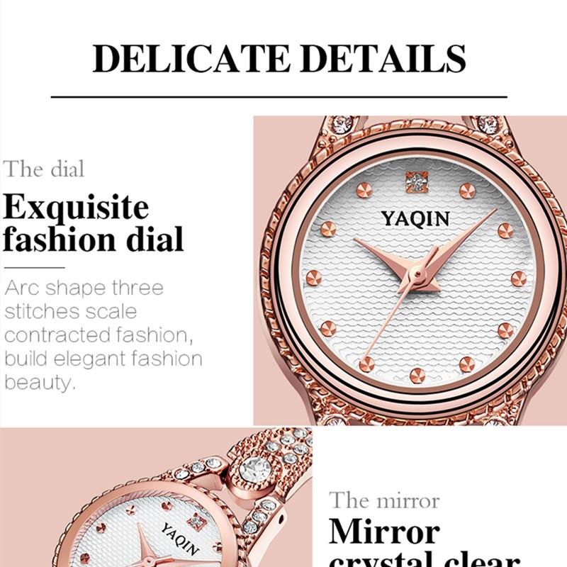 YAQIN women watch with diamond ladies jewelry bracelet watch