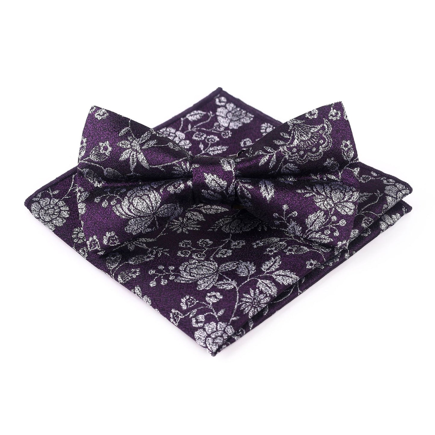 Men's Bow Tie With Flowers Gentleman's Formal Floral Vintage Jacquard Bow Tie Set