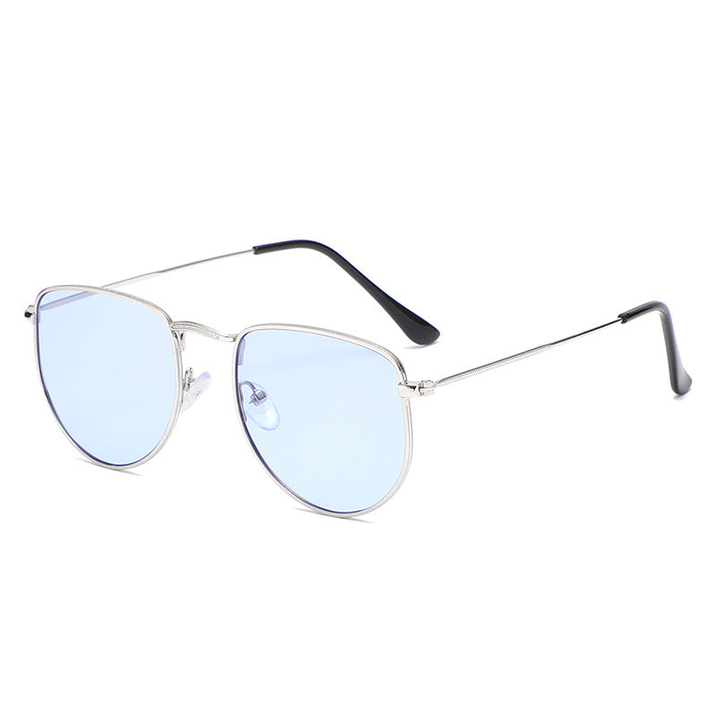 New Retro Metal Thin Frame Sunglasses Men And Women Trend Street Shooting Sunglasses