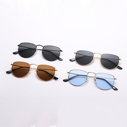 New Retro Metal Thin Frame Sunglasses Men And Women Trend Street Shooting Sunglasses