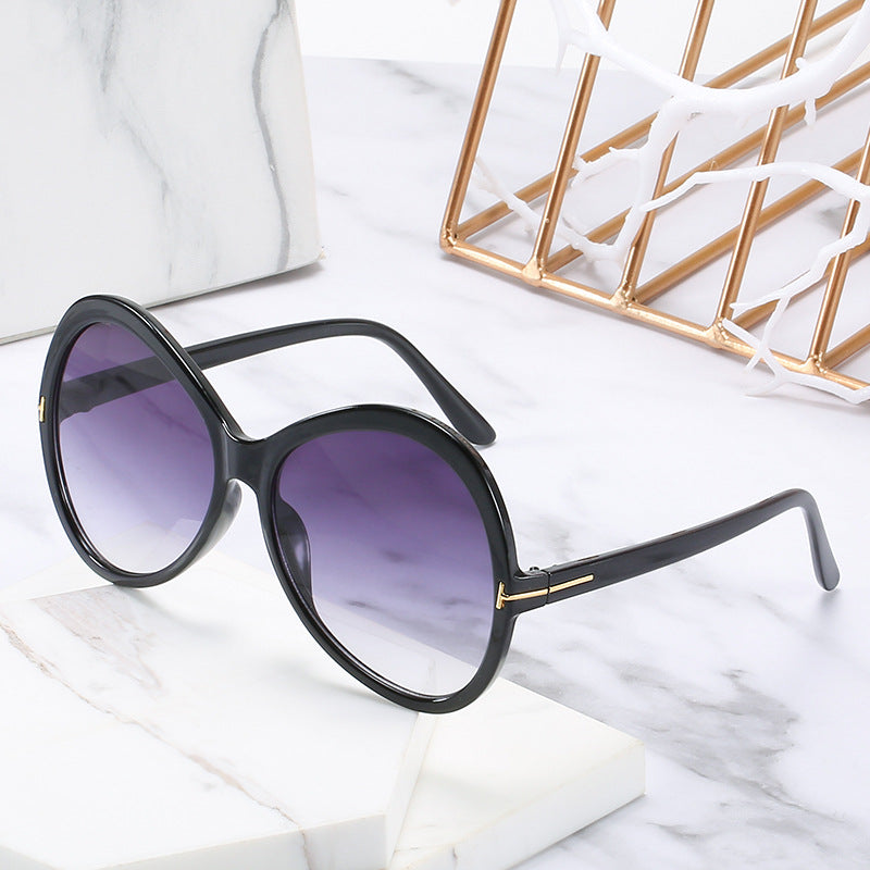 New Personality Sunglasses Fashion Big Frame Toad Glasses Trendy T-Shaped Sunglasses Women