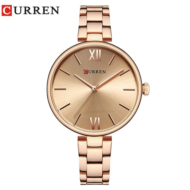 CURREN Women Watch Quartz Female clock Casual Fashion Stainless Steel Strap Watch