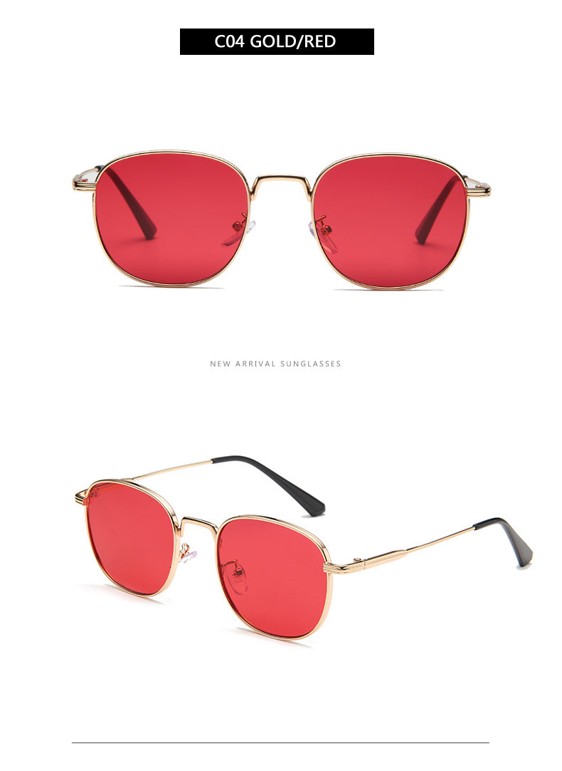 New Retro Small Frame Sunglasses Men And Women Trend Metal Square Wild Sunglasses