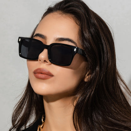 New Retro Small Frame Square Rice Nail Sunglasses Men And Women Trend Street Shooting Sunglasses