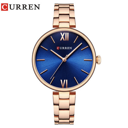 CURREN Women Watch Quartz Female clock Casual Fashion Stainless Steel Strap Watch