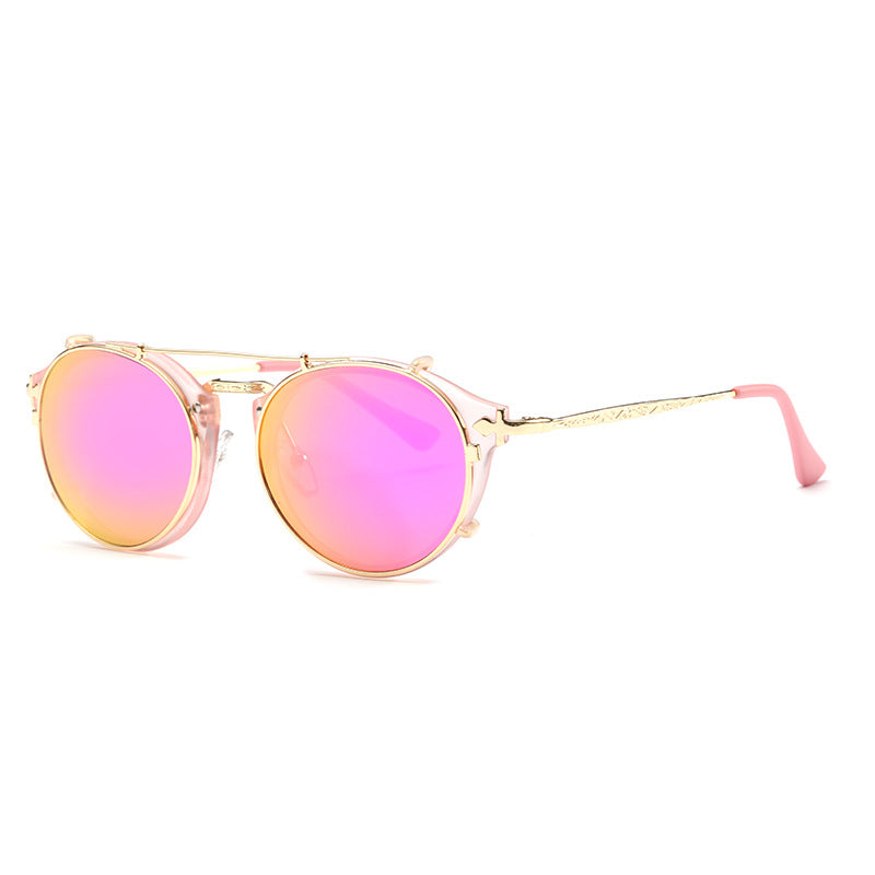 New Fashion Retro Dual purpose Mirror Flat Mirror for Men and Women Sunglasses D Street Photo Couple Sunglasses