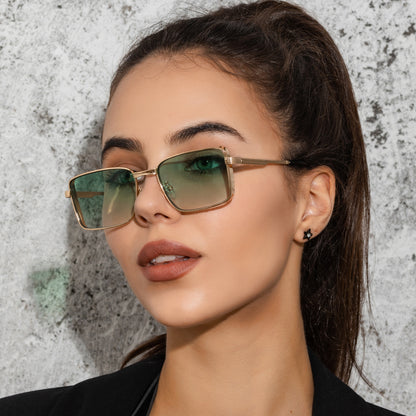 New Retro Square Metal Sunglasses Europe And The United States Trend Beach Men And Women Sunglasses Sunglasses