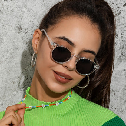 New Retro Small Frame Star Sunglasses Men And Women Street Shooting Rice Nails Sunglasses Trend Glasses