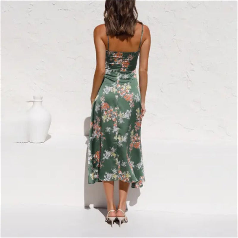 Women's bow beach backless dress