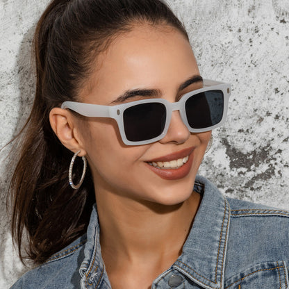 New Retro Small Frame Square Rice Nail Sunglasses Men And Women Trend Street Shooting Sunglasses