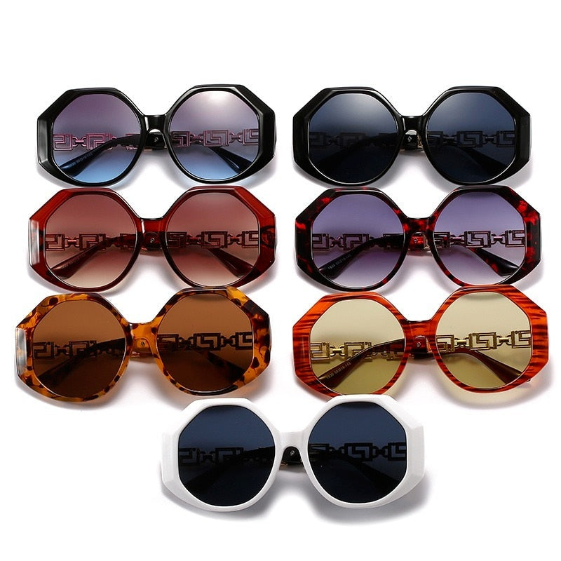 Fashion Big Frame Polygonal Ladies Sunglasses Retro Street Shooting Sunglasses Trend Men and Women New Sunglasses