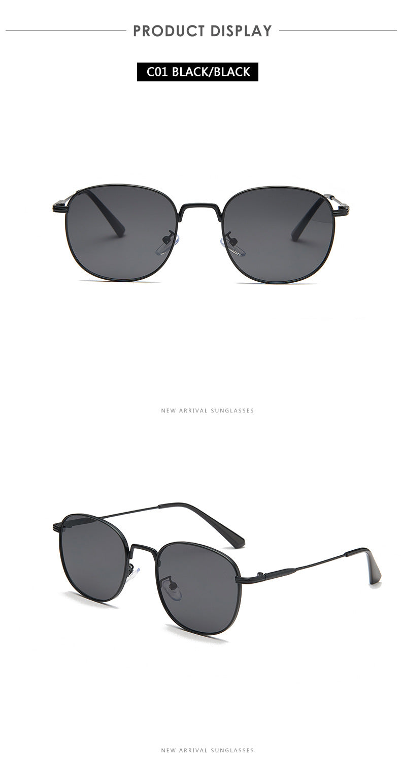 New Retro Small Frame Sunglasses Men And Women Trend Metal Square Wild Sunglasses